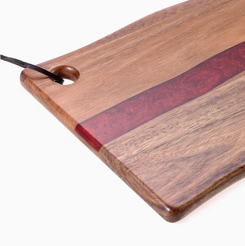Tagliere ondulato con foro in Legno e Resina - 30 cm * 20 cm
